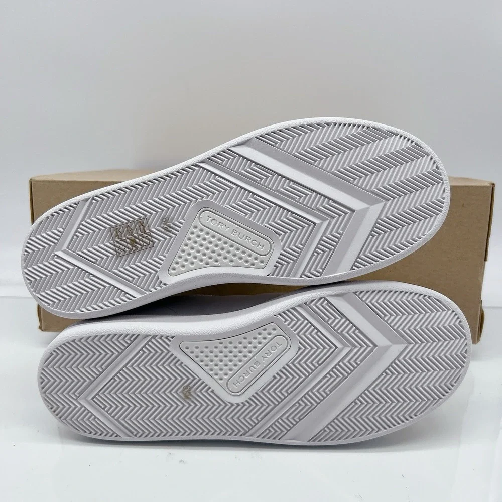Tory Burch Howell Court Women's Fashion Sneakers White Leather Lace Up US 6.5